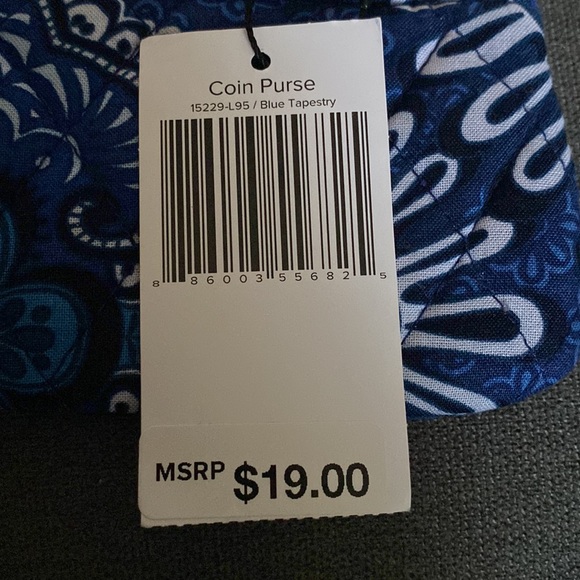 Brand New Vera Bradley Coin Purse - Blue Tapestry - Picture 3 of 3